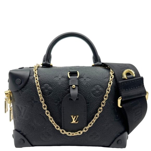 Louis Vuitton  Petite Malle Souple Monogram Empreinte Shoulder Bag Black - Picture 1 of 13